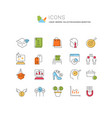 set line icons marketing vector image