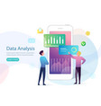 data analysis concept with characters engine vector image