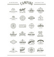 set of camping camp elements and outdoor activity vector image