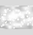 silver christmas background with bokeh lights vector image