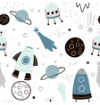 childish seamless pattern with hand drawn space vector image