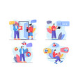 connect to people via video or call vector image