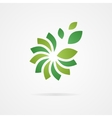 logo combination of a flower and leaf vector image vector image