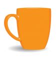 orange mug on white background vector image