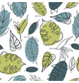 pattern with tropical plants vector image