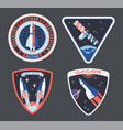 set isolated astronaut or cosmonaut patch sign vector image vector image