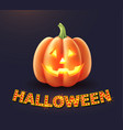 happy halloween pumpkin jack lanterns gourd vector image