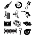 car parts icons set vector image