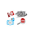 logotype w modern template set vector image