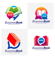 set chat book logo design template vector image