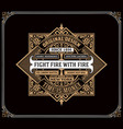 antique label with floral details vector image vector image