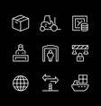 set line icons customs vector image
