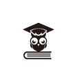 wisdom concept owl with books in graduation cap vector image