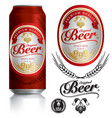 beer label visual on black drinks can 500ml vector image vector image