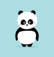 cute panda standing on blue background kawaii vector image