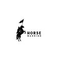 equestrian horseback knight silhouette or horse vector image vector image