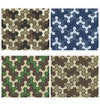 seamless camouflage geometric pattern set three vector image