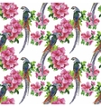 wild pheasant animals birds in watercolor floral vector image vector image