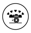 camera with hearts icon vector image