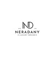 minimalist letter n d logo design for personal vector image