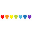 rainbow heart icon set line pattern lgbt sign vector image vector image