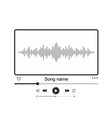 sound wave music player interface audio player vector image vector image
