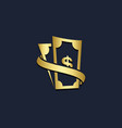 money dollar gold logo vector image vector image