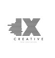 ix i x zebra letter logo design with black vector image