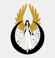 mystical goddess woman or angel with golden wings vector image