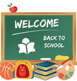 a board welcoming students with lot school vector image