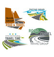 road travel or highway construction icons vector image