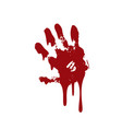 bloody hand print isolated white background vector image