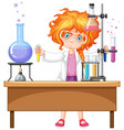 Young girl scientist Royalty Free Vector Image