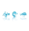 splashing waves and water third set icons vector image