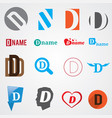 set of alphabet symbols letter d vector image vector image