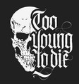 skull t-shirt with gothic lettering hand drawn vector image vector image