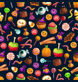 sweet halloween treats seamless pattern vector image vector image