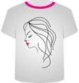 t shirt template- pretty lady vector image