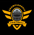 american football sport logo emblem on a dark vector image