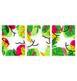 foliage backgrounds with tropical leaves set vector image vector image