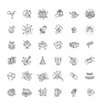 happy birthday party line icon set vector image vector image