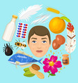 allergy allergen food and allergic milk egg vector image
