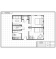 black architecture plan of house in blueprint vector image