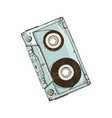 hand drawn vintage tape cassette vector image vector image