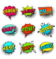 comic colored speech bubbles with halftone shadow vector image