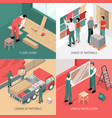 isometric renovation design concept vector image
