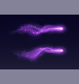 purple light trail magic stardust with haze vector image vector image