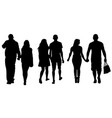 set of people holding hands vector image