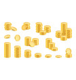 realistic golden coins stack gold money vector image vector image