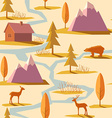seamless winter mountain pattern vector image vector image